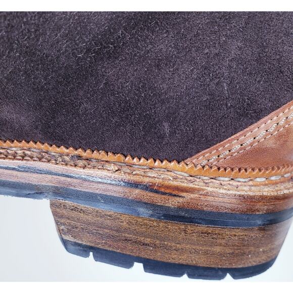 RALPH LAUREN FARLEY Brown Sport Suede Leather Boots Men's 11.5D Made in Italy - Picture 15 of 16
